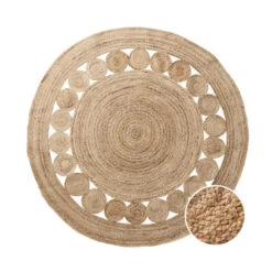 Bestes Angebot ✨ BUTLERS ALL NATURE Hanf-Teppich Mit Lochmuster Ø150cm 😍