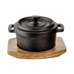 Bestes Angebot ❤️ BUTLERS HOT IRON Mini-Serviertopf Mit Holzuntersetzer L 14 X B 11cm 🛒