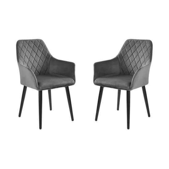 Bestes Angebot 🎉 BUTLERS VELVET Stuhl Samt 2er-Set Grau ✨ 3 Bestes Angebot 🎉 BUTLERS VELVET Stuhl Samt 2er-Set Grau ✨