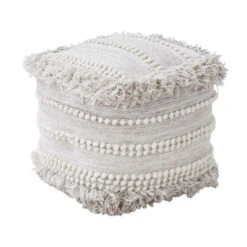 Budget 💯 BUTLERS BOHO LOUNGE Woll-Pouf Mit Troddeln ⭐