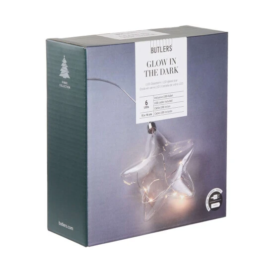 Bestes Angebot ✔️ BUTLERS GLOW IN THE DARK LED-Glasstern Mit USB-Batteriefach 🎁 3 Bestes Angebot ✔️ BUTLERS GLOW IN THE DARK LED-Glasstern Mit USB-Batteriefach 🎁