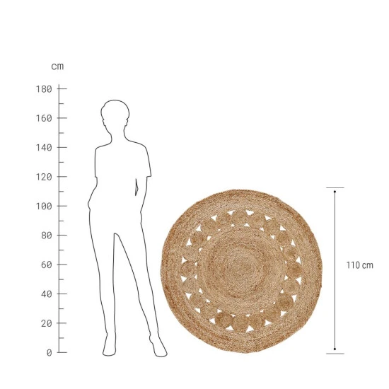 Brandneu 👍 BUTLERS ALL NATURE Hanf-Teppich Mit Lochmuster Ø110cm 🛒 5 Brandneu 👍 BUTLERS ALL NATURE Hanf-Teppich Mit Lochmuster Ø110cm 🛒 – Bild 3