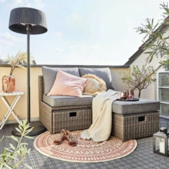 Bestpreis 🧨 BUTLERS COLOUR CLASH In- & Outdoor-Teppich Ø118cm 💯 -BUTLERS Store unnamed file 903